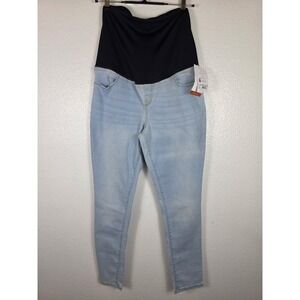 Isabel Maternity Skinny Jeans Light Blue Crossover Panel Size 10 NWT